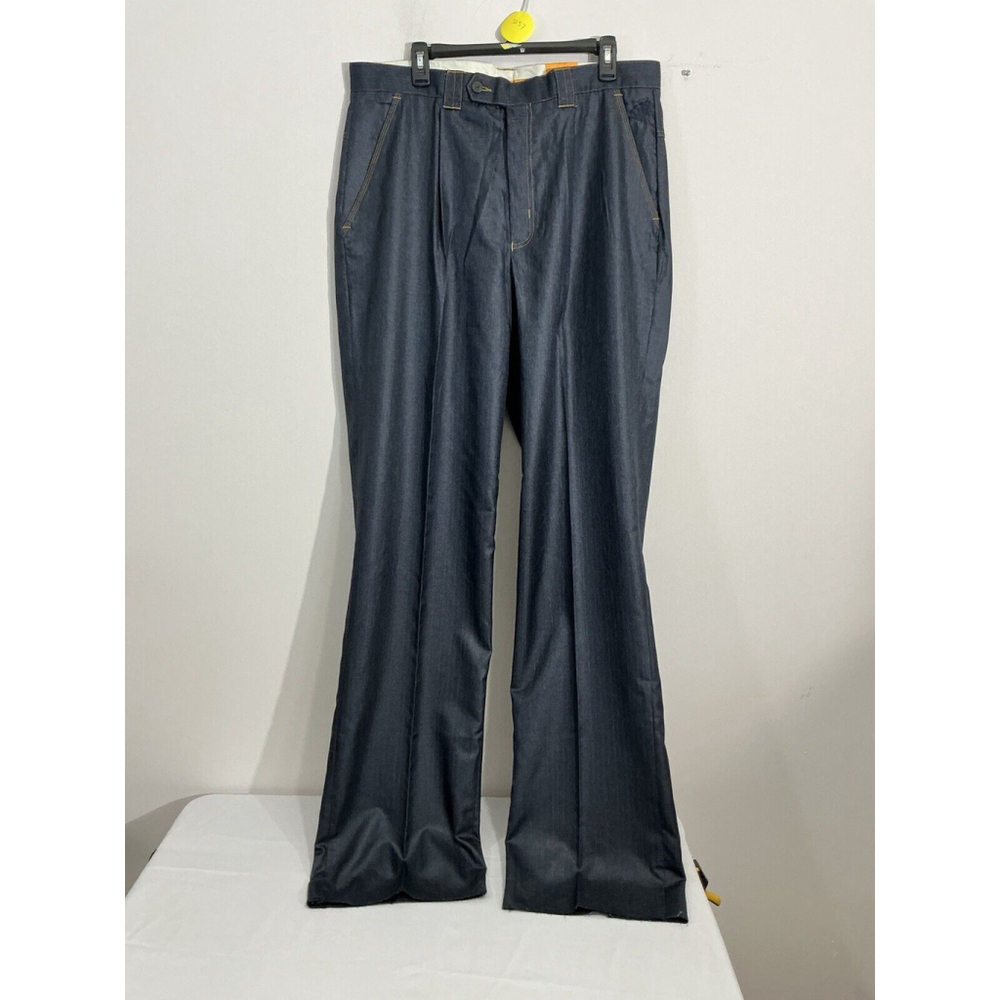 Men’s Steve Harvey 38/38 Blue Rayon Pleated Pants NWT